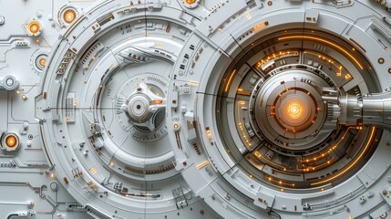 Obraz premium Futuristic Big Data Technology and Cyber Security Concept with Intricate Paper Art Design and Glowing Elements