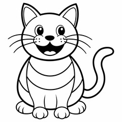 engaging line art illustration of a friendly cat vector SVG
