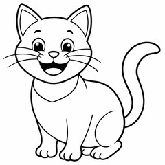 engaging line art illustration of a friendly cat vector SVG