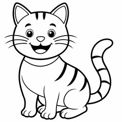 engaging line art illustration of a friendly cat vector SVG