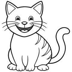 engaging line art illustration of a friendly cat vector SVG