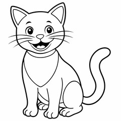 engaging line art illustration of a friendly cat vector SVG