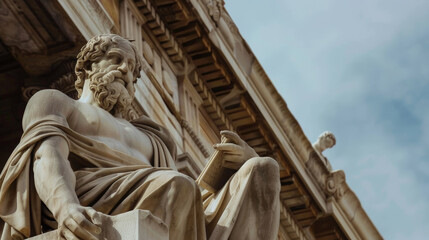 Timeless Wisdom: Hellenistic Philosophy in Sculpture. Generative AI