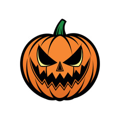 Vector Halloween pumpkin Clipart illustration On a White Background
