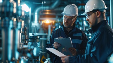 The engineers in industrial factory