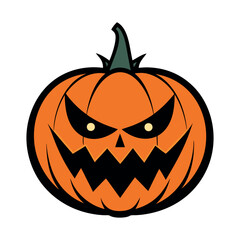 Vector Halloween pumpkin Clipart illustration On a White Background