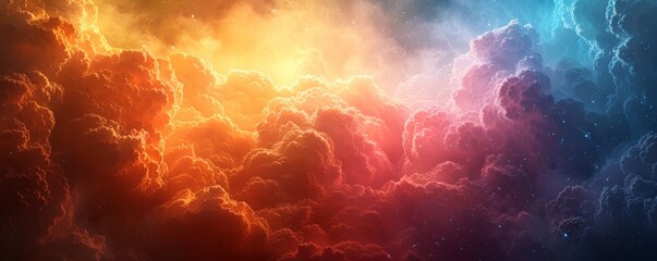 Fototapeta premium Ethereal Dreamscape: A Vivid and Imaginative Journey Through Surreal Clouds and Cosmic Colors
