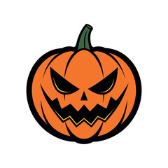 Vector Halloween pumpkin Clipart illustration On a White Background