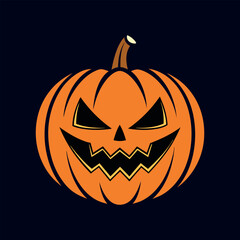 Vector Halloween pumpkin Clipart illustration On a White Background