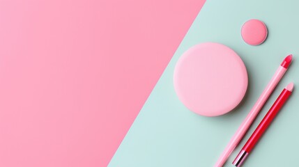 A stylish pink symbol on a clean, minimal background with plenty of copy space for creative use.