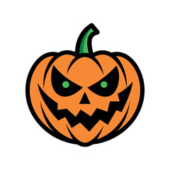 Vector Halloween pumpkin Clipart illustration On a White Background
