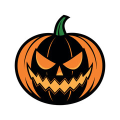 Vector Halloween pumpkin Clipart illustration On a White Background