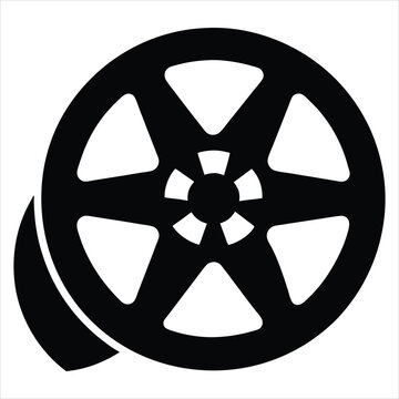 recommend clip art: Film reel silhouette silhouette vector illustration. Film Reel Icon, Cinema Movie Reel Icon Vector Art Illustration