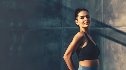 Obraz premium Young woman in sportswear with her hand on hip.