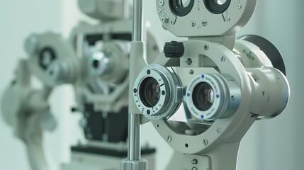 Fototapeta premium Close-up of an ophthalmological device used for eye examinations.