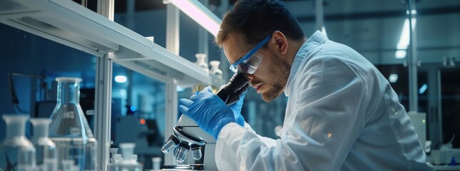 doctor looking at a microscope