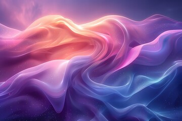 Fototapeta premium A colorful, flowing piece of fabric with a purple, pink, and blue hue