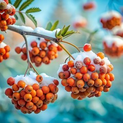 background red apples in the snow