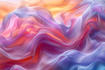 Obraz premium A colorful, flowing piece of fabric with a pink and blue hue