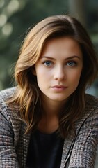 Obraz premium portrait of a girl, a portrait of a person, a picture of a woman, Russian girl, an AI influencer, a close-up