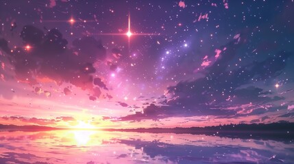 Anime sky art wallpaper background.