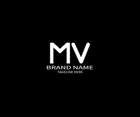 MV letter logo design on black background. MV creative initials letter logo concept. MV unique design