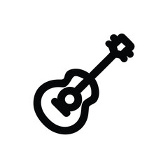 Guitar minimal icon silhouette vector illustration isolated on white background