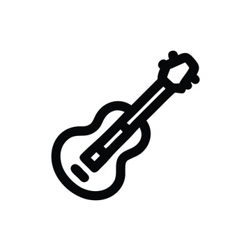 recommend clip art: Guitar minimal icon silhouette vector illustration isolated on white background