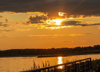 sunset on the river