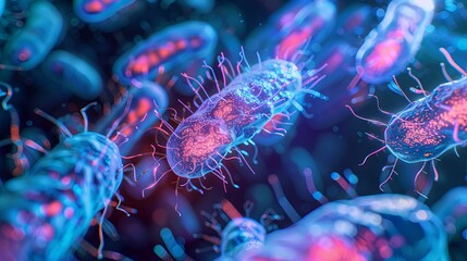 Sticks of bacteria and microbes