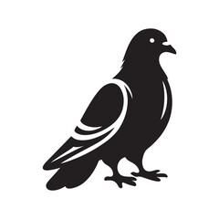 Pigeon silhouette vector illustration