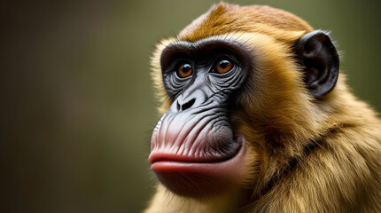 Fototapeta premium photo of monkey seen from the side