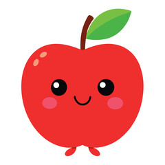Fototapeta premium a funny jumping apple cartoon character, vector illustration, isolated white background 