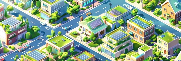 Fototapeta premium Eco-Friendly Urban Living Illustration