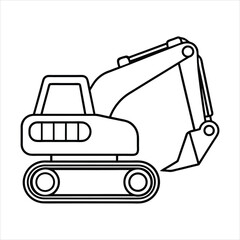 Excavator line art vector