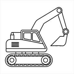 Excavator line art vector