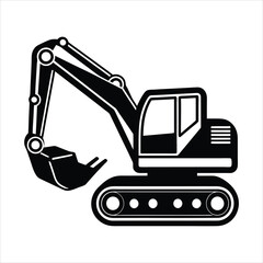 excavator silhouette vector