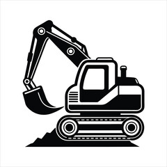 excavator silhouette vector
