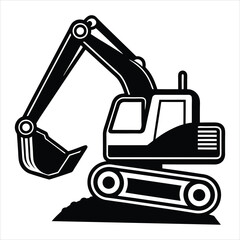 excavator silhouette vector