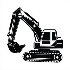 excavator silhouette vector