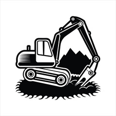 Naklejka premium excavator silhouette vector