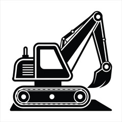 excavator silhouette vector