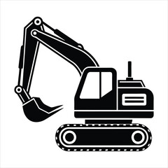 excavator silhouette vector