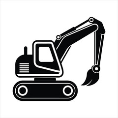 excavator silhouette vector