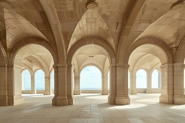 Mediterranean Archway Overlooking Sea