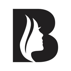 Face Logo combine with letter B vector template