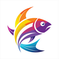 Fish design logo gradient colorful design art vector