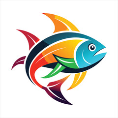 Fish design logo gradient colorful design art vector
