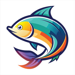 Fish design logo gradient colorful design art vector