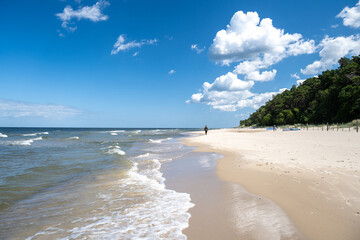 beach on Baltic sea in Wolin National Park in Poland